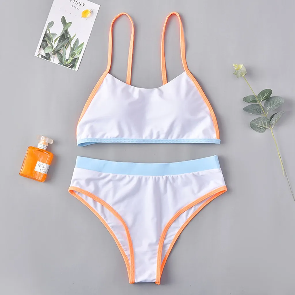 

Женский купальный костюм из двух предметов, мягкий комплект бикини с бантиком спереди, женский купальный костюм, купальный костюм без косто...