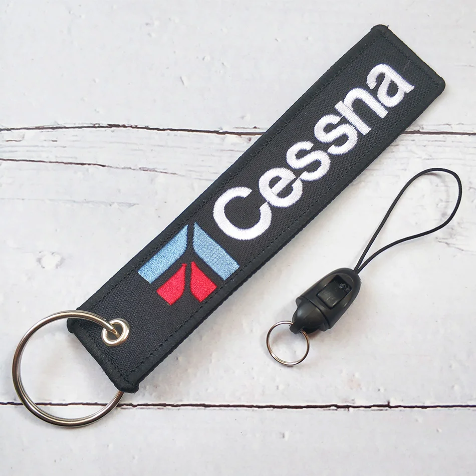 1 Set Embroidery CESSNA Key Chain Phone Strap for Bracelet Strap Lanyard for Key ID Card Gym Phone Case Strap Holder for Aviator