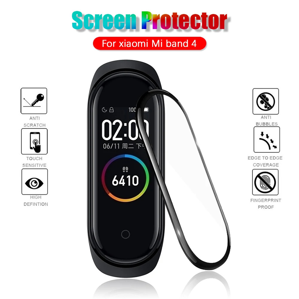 1 шт. чехол для защиты экрана mi band 4 защитная 3d пленка Xiaomi Mi Band защитное мягкое