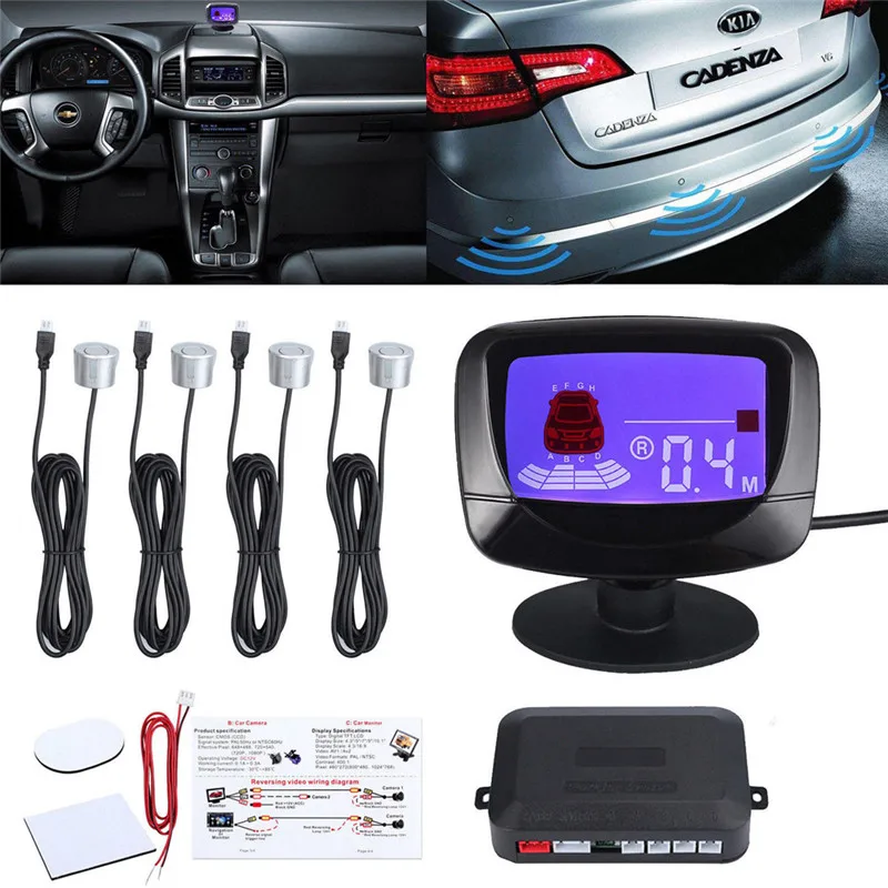 Новый стиль 4 парковочных датчика автомобильная ЖК камера заднего вида 2 5