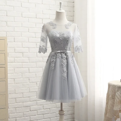 short 5608 MNZ-5608# три стиля длинных средних коротких розовый с аппликацией весенние кружевные платья подружки невесты свадебные вечерние платья для выпускного вечера - Цвет: short 5608