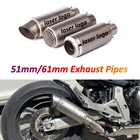 Глушитель выхлопной трубы для мотоцикла, горшок для скутера, мотоцикла с лазерным логотипом для Suzuki GSXR 600 K7 Hayabusa MT09 Z900 Ninja 400