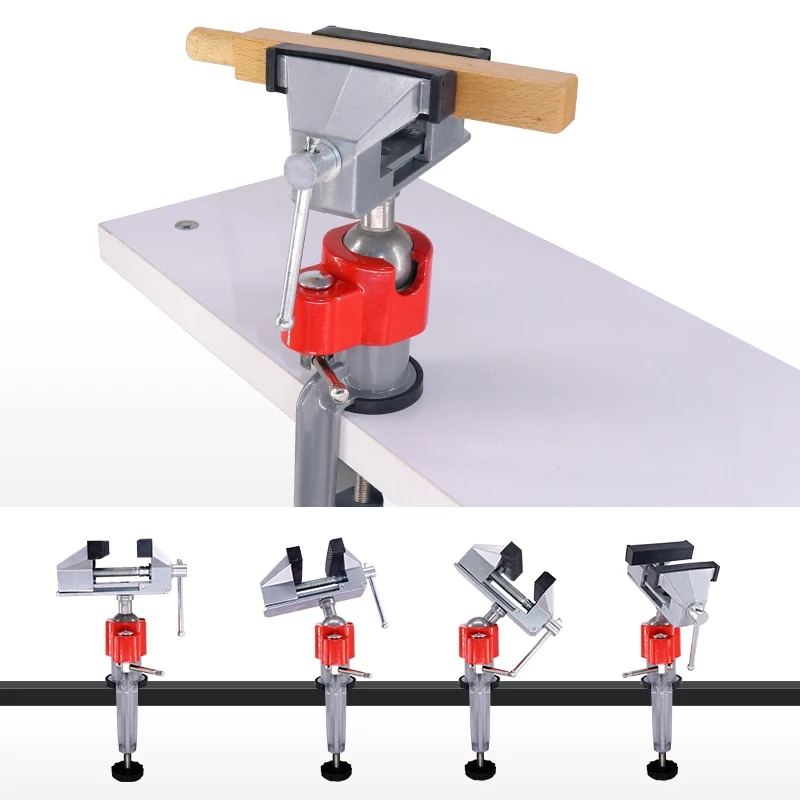 

Aluminium Alloy Bench Vise Table 360 Degree Rotary Table Clamp Multifunctiona DIY Fixed Repair Hobby Woodworking Tool