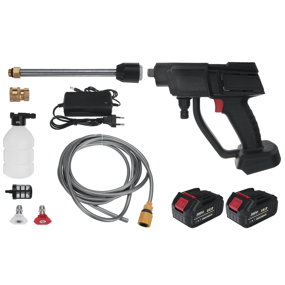 Pаспродажа Беспроводной пистолет-распылитель воды, 20000 мАч, 1000 Вт, 30 бар, автомойка высокого давления, пеногенератор, Портативная стиральная машина для ...