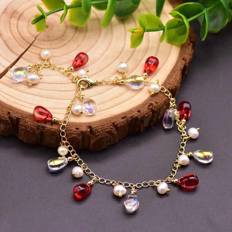 

New Boho Natural Czech Crystal Fresh Water Baroque Pearl Bracelets For Women Wedding Vintage Ethnic Designer Jewelry For Friends
