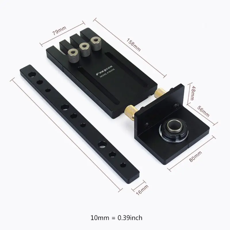 

08450-S Aluminum Alloy 6061 Hole Opener 3-in-1 Positioning Tool Drill Guide Woodworking Accessories