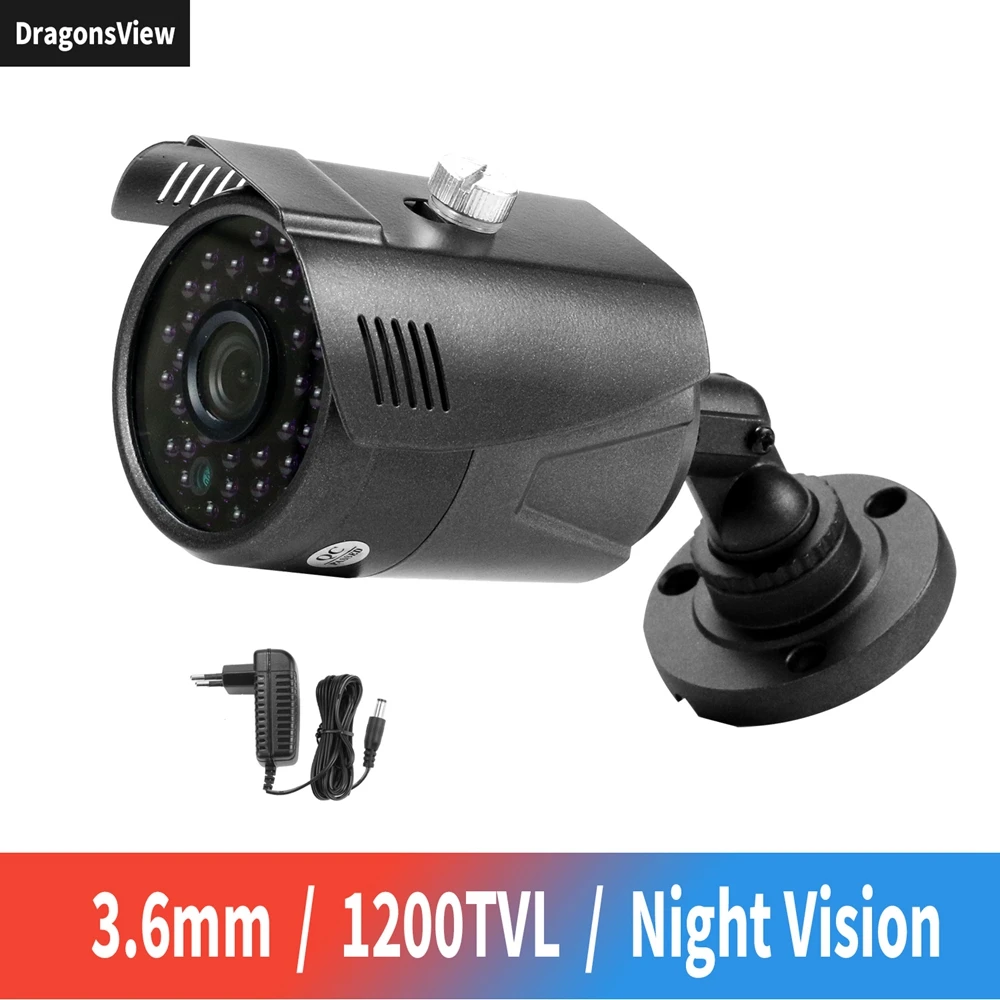 

Водонепроницаемая камера видеонаблюдения Dragonsview, проводная аналоговая уличная камера 1200TVL 3,6 мм, видеодомофон, инфракрасное ночное видение,...