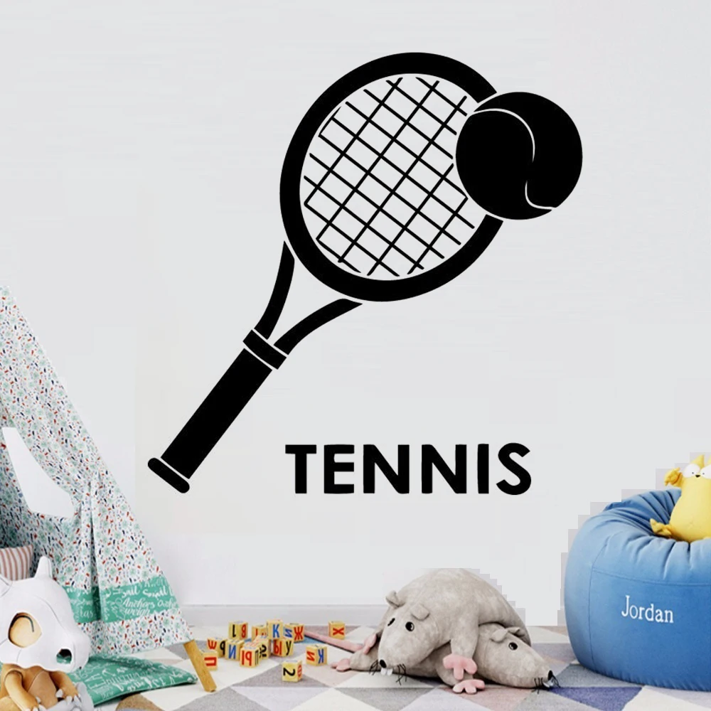 Теннисная настенная наклейка Спортивная украшения для дома спортзала спальни