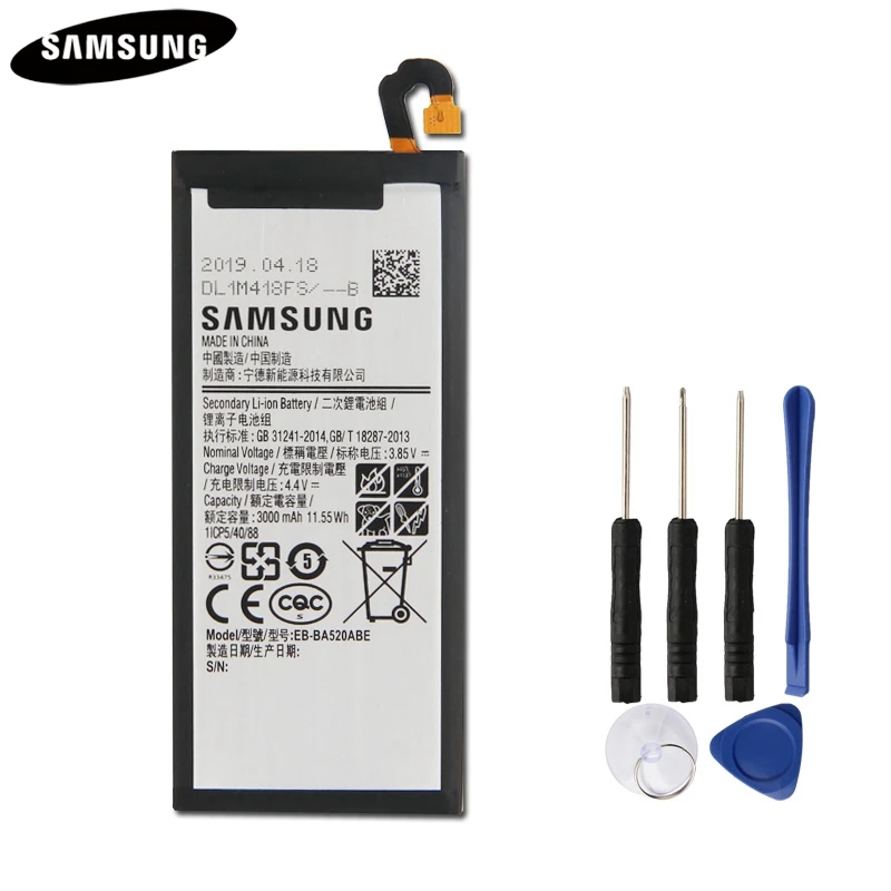 Батарея EB-BA520ABE для Samsung Galaxy A5 a520f SM-A520F версия 3000 мАч Замена телефон Батарея
