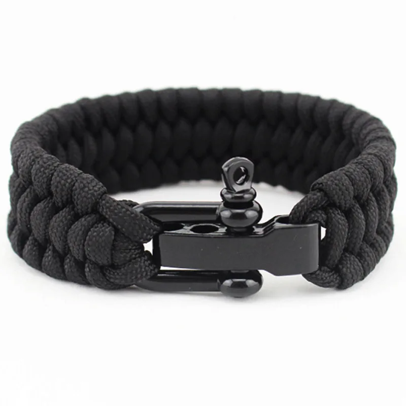 Новое поступление мужские якорь из нержавеющей стали скобы черный кожаный