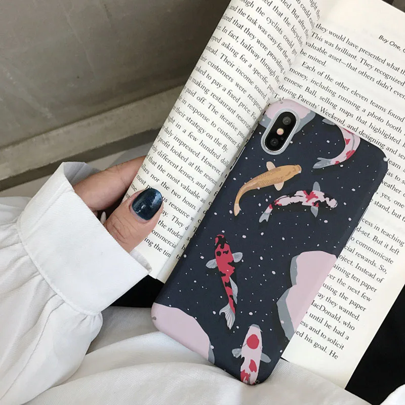 Чехол для телефона с рисунком счастливой рыбы из мультфильма iPhone 6 6s 7 8 Plus X Xs XR Max