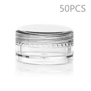 10/50pcs Empty Loose Powder Container Cosmetic with Sifter Transparent Plastic Clear Reusable Travel Pot Makeup Container