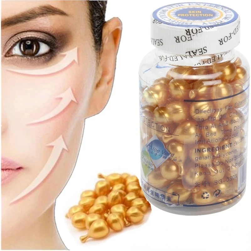 

90pcs/Bottle Vitamin E Extract Capsules Face Serum VE Serum Lighten Spots Acne Marks Anti-Wrinkle Anti Aging Beauty Skin Care
