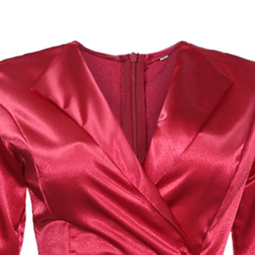 Женское летнее офисное платье элегантное желтое с v-образным вырезом туника из