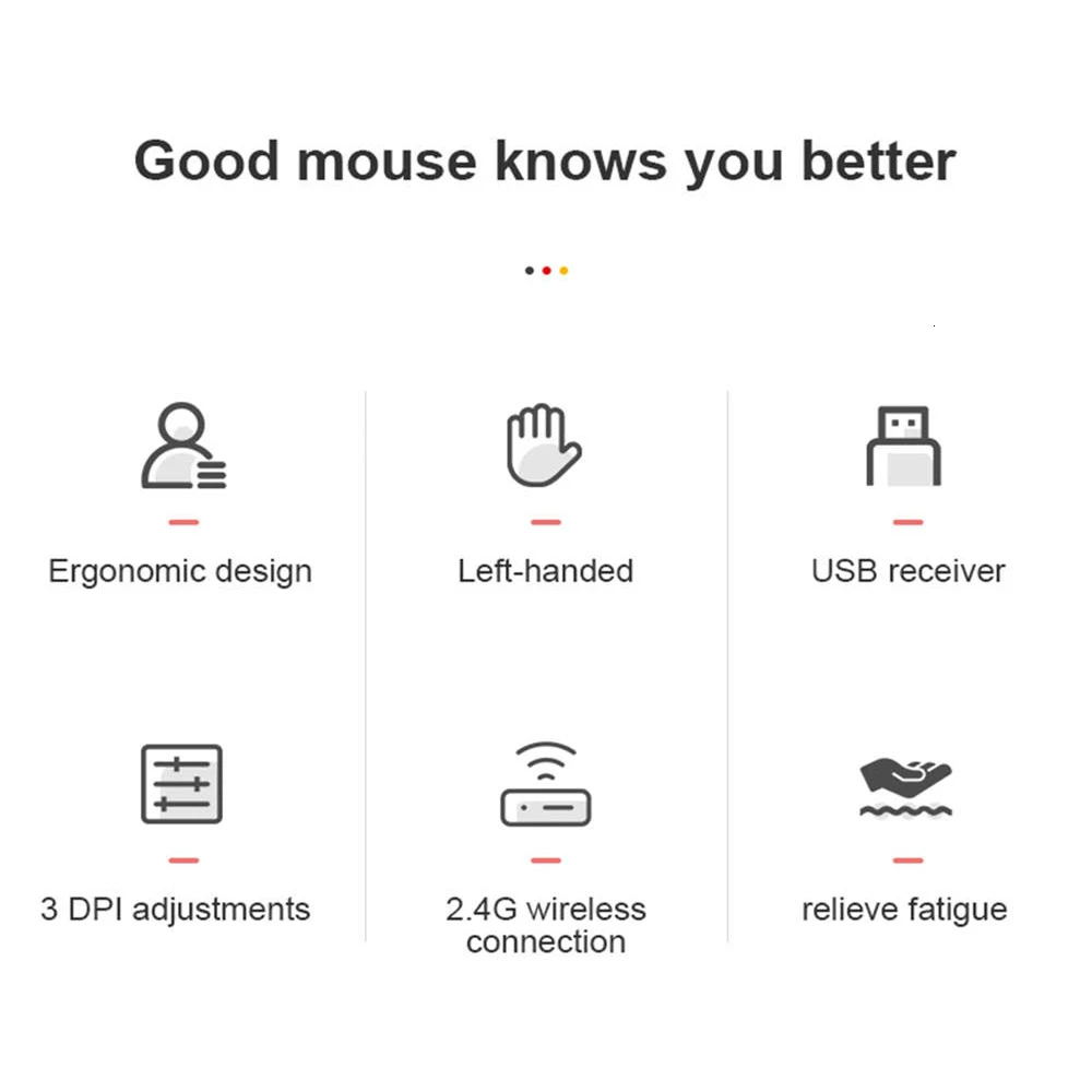 Беспроводная Вертикальная мышь перезаряжаемая левосторонняя портативная