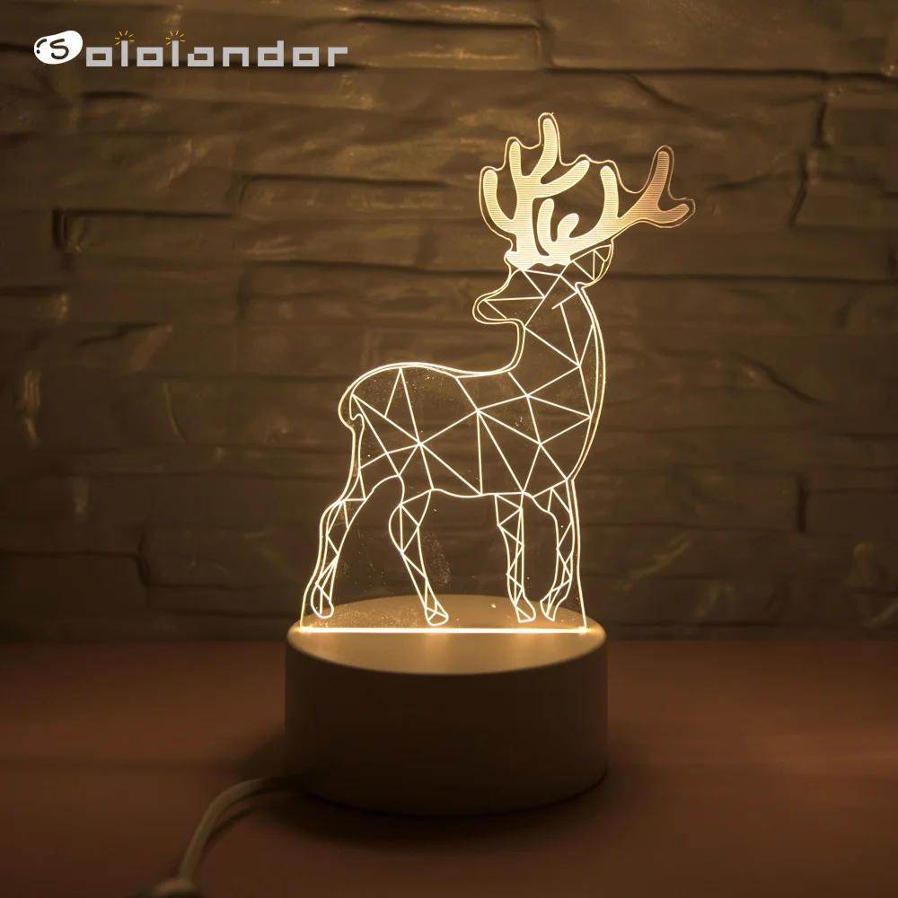 Новое поступление 3D креативная светодиодная лампа энергосберегающие Мультяшные рождественские украшения дома переключатель управления ночник детский подарок