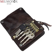Vintage Unisex Key Wallet 2020 Hot Fashion Multi-function Key Housekeeper Brand Zipper Coin Purse Drivers License Hasp Key Case