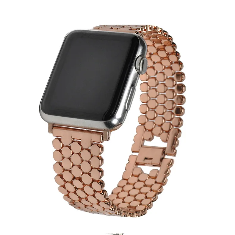 Apple Watch с 38 мм 40 мм 42 мм 44 мм модный Fishscale стиль ремешок из нержавеющей стали для Iwatch 1 2 3 4 ремешок браслет ремешок - Цвет ремешка: hot pink