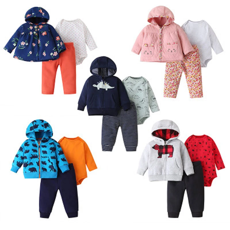 

Baby Girl Clothes Long Sleeve Animal Jacket+Cartoon Unicorn Romper+Pant Newborn Outfit Fashion 2020 Infant Clothing Set 6-24M