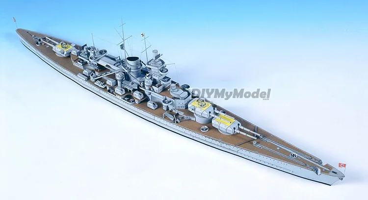 DIYMyModeI-Battlecruiser gnesennau 1:400, bricolaje, manual, modelo de papel, juguete hecho a mano, rompecabezas, regalo, utillaje de pel&iacute;cula-4