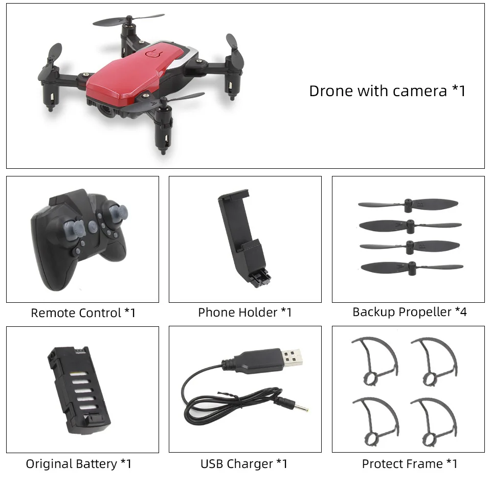 Lanbird мини Радиоуправляемый Дрон с камерой FPV Wifi Пульт дистанционного управления Квадрокоптер мини игрушка Дети Дроны для начинающих Вертолет vs E61 S9W - Цвет: 606 Red