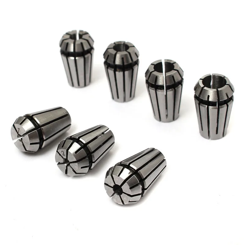 

7pcs Carbon Steel ER11 1-7mm Spring Collet Chuck For CNC Engraving Machine & Milling Lathe Tool