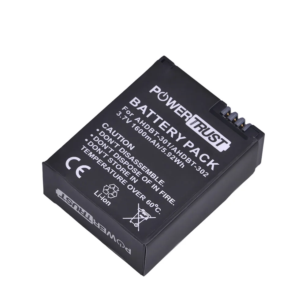 PowerTrust AHDBT 301 AHDBT301 батарея и светодиодное зарядное устройство для GoPro Hero 3 + hero