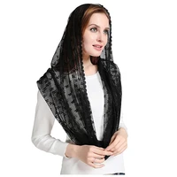 round mantilla veils catholic for church black ivory lace cotton women traditional headcovering latin mass chapel ms2005