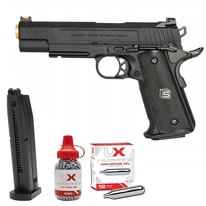 

Gun, soft metal weapon, BB gun, carbon dioxide Gun + bullet converter + carbon dioxide tank + 5 No. 2 bullets, metal wall plate
