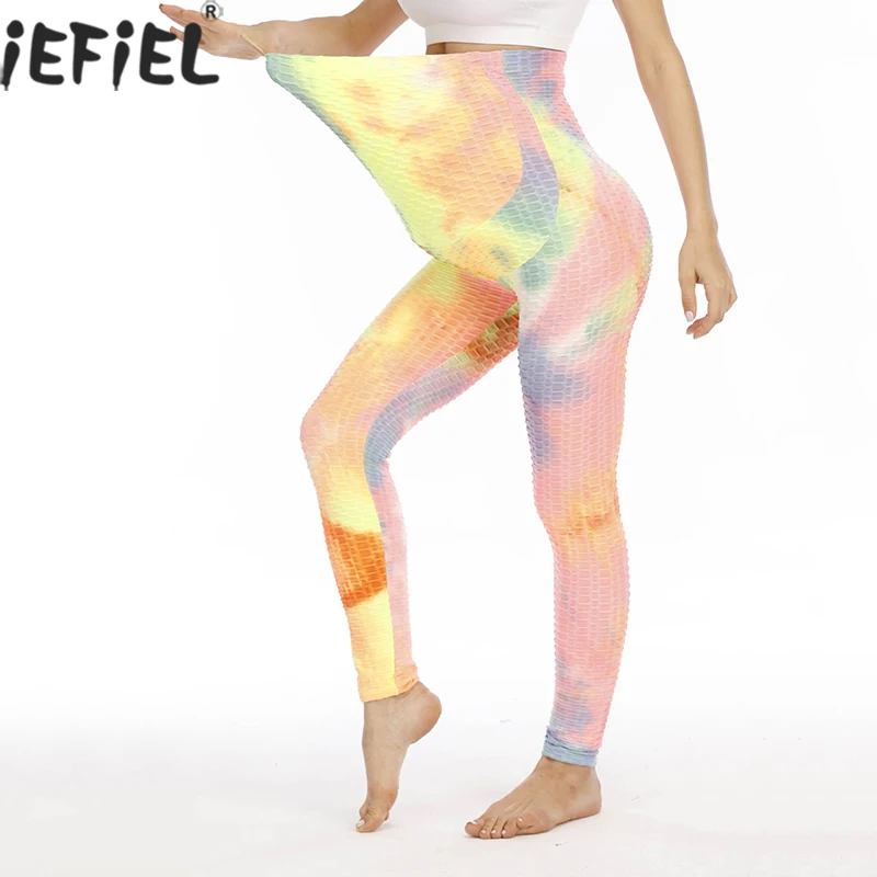 

Maternity Elastic Stretch Soft Sports Yoga Pants Pregnant Women Pregnancy Trousers Tie Dye Print Casual Pants Fit Belly Leggings