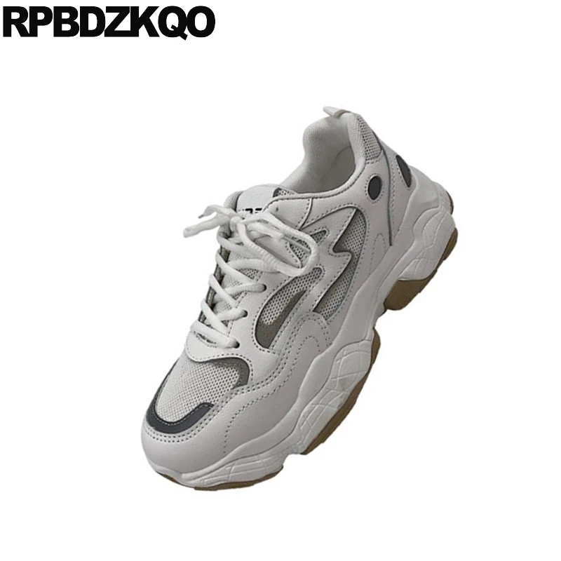 Кроссовки на платформе дышащие со шнуровкой толстая подошва Creepers | Обувь