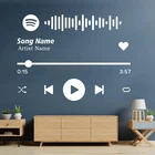 Пользовательская песня художественное название кнопки управления звуком Настенная Наклейка персонализированный музыкальный плеер Настенная Наклейка детский для свадебного зала, аудитории виниловый Декор