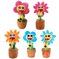 electric toys singing and dancing flowers with sunflowers playing saxophone funny gifts plush music kids toys for children