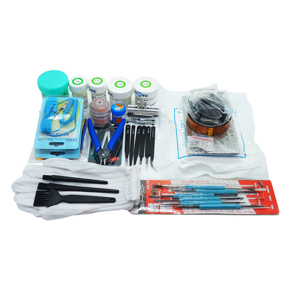 Трафарет BGA с прямым нагревом набор из 14 паяльных насадок Оловянные шарики