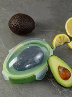 avocado keeper with snap on transparent lid stackable reusable avocado keep fresh container fit for picnics going to very well