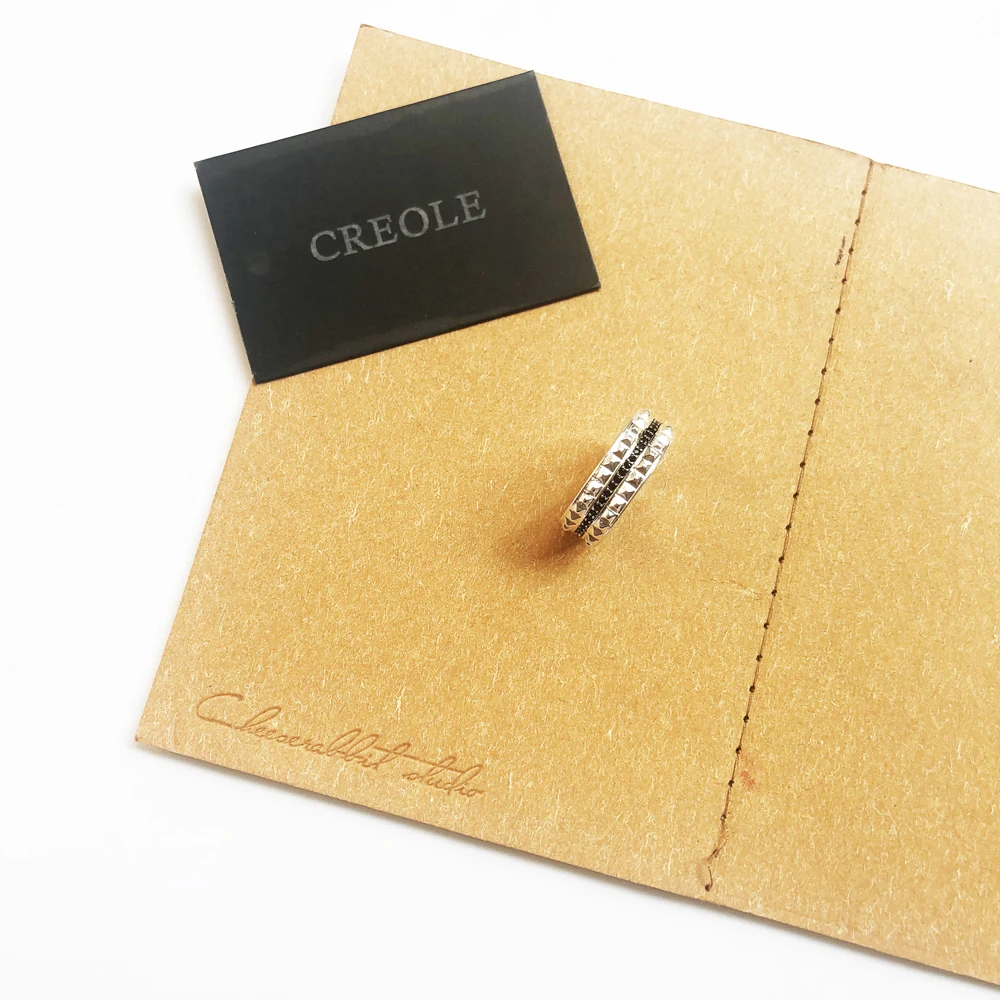 Кольцо с графическим дизайном черные шпильки 2019 Стерлинговое Серебро 925 пробы