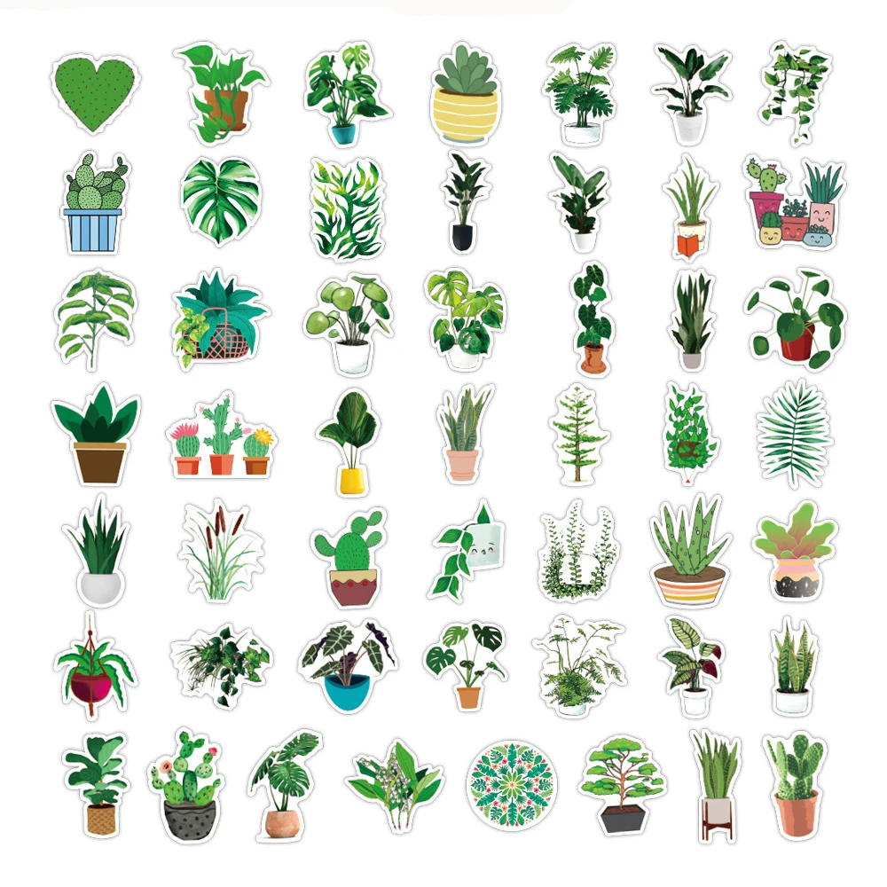 1050100pcs green potted plant decorative washi stickers scrapbooking stick laptop label diary stationery album stickers toys free global shipping