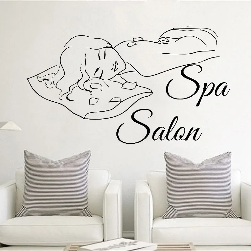 

Beauty Girl Spa Salon Room Decoration Vinyl Art Beauty Salon Wall Sticker Wall Art Murals Poster Decals W725
