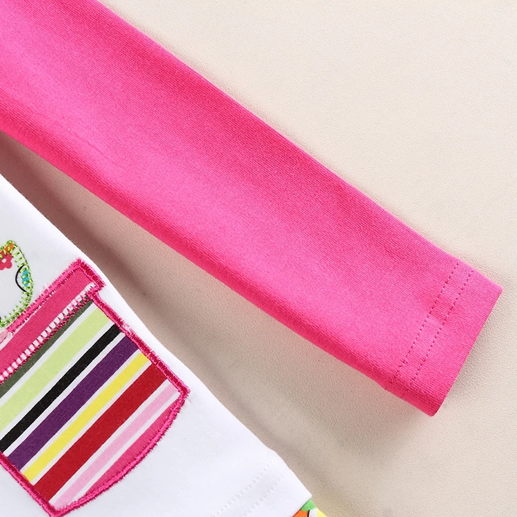 Футболка для девочек с длинным рукавом и вышивкой бабочки новинка Осенняя