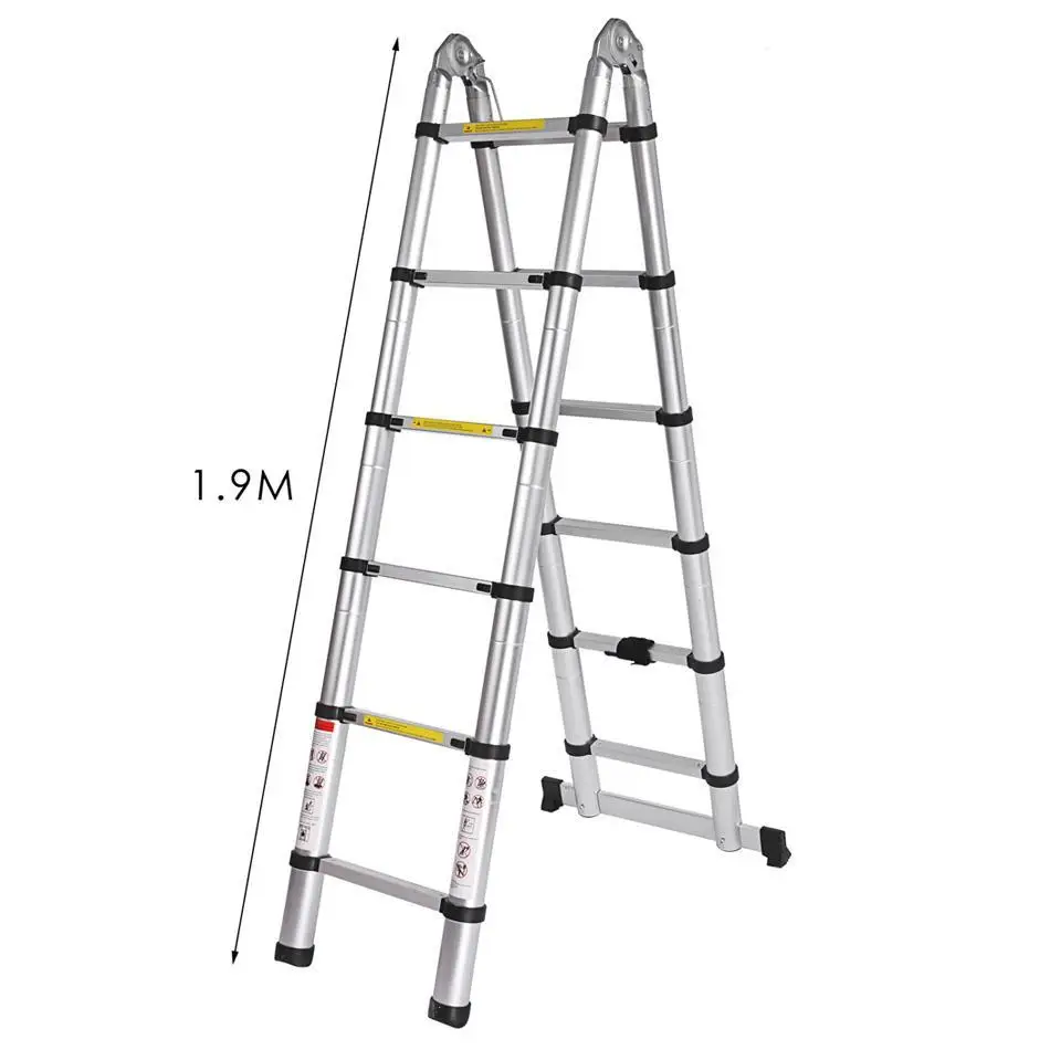 1,9 м* 1,9 м лестница Выдвижная складная алюминиевая елочка лестница телескопическая удлинение высокий многоцелевой телескопическая лестница шаг