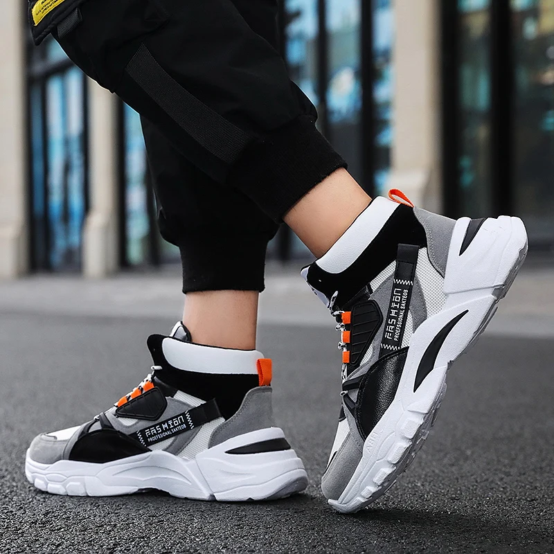 

Tenis Masculino Adulto Men High top Tennis Shoes Sport Shoes Comfort Breathable Lace-Up Outdoor Stability Jogging Sneakers