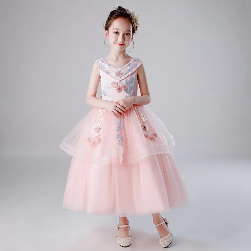 Платье для девочек с цветочной феи пряжа свадьбы Рождество лето 2019 милое розовое