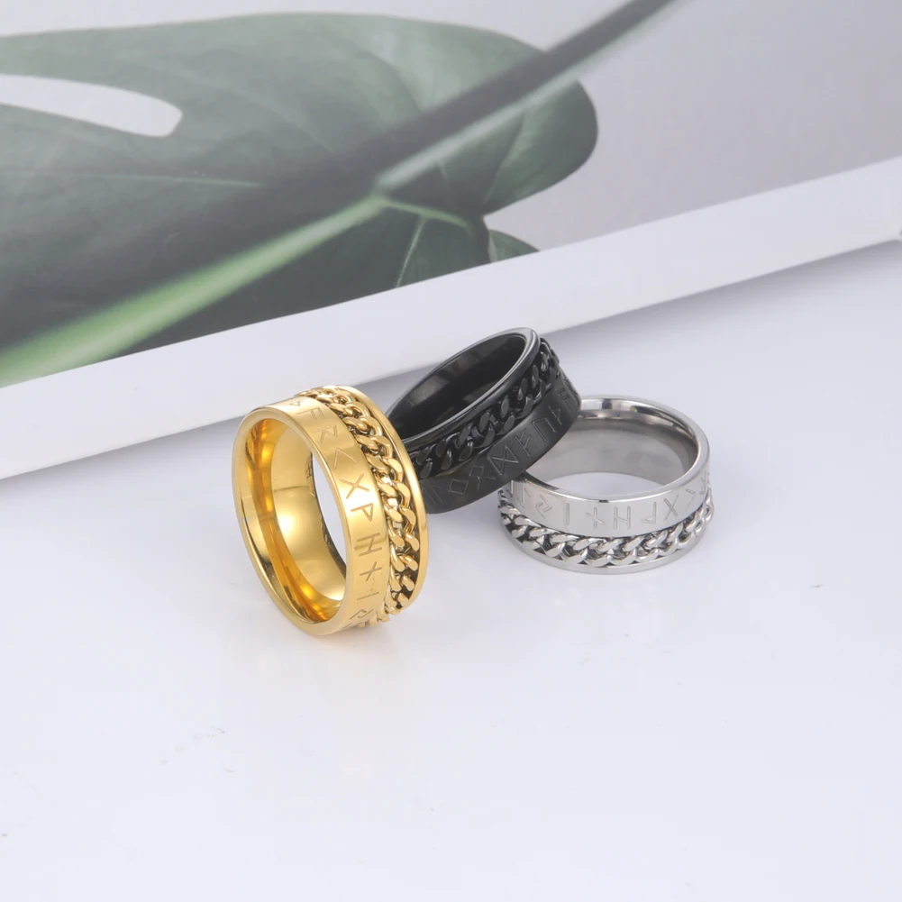 Skyrim прядильная цепь кольца для мужчин панк черный амулет Викинг норвежский с