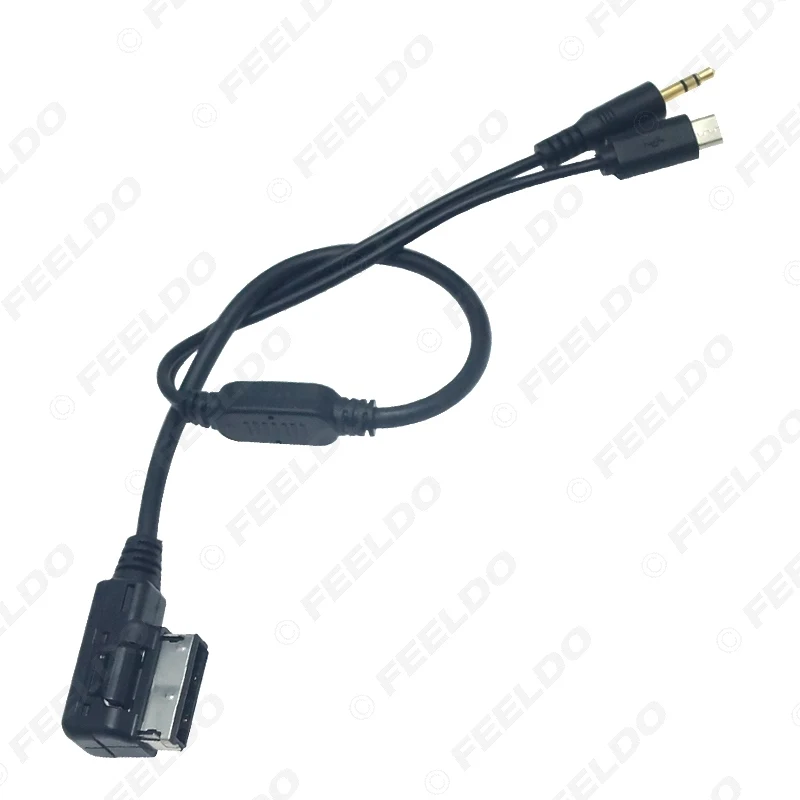 FEELDO 1 шт. аудио автомобиля Музыка AMI/MDI интерфейс до 3 5 мм Мужской Micro USB AUX кабель для