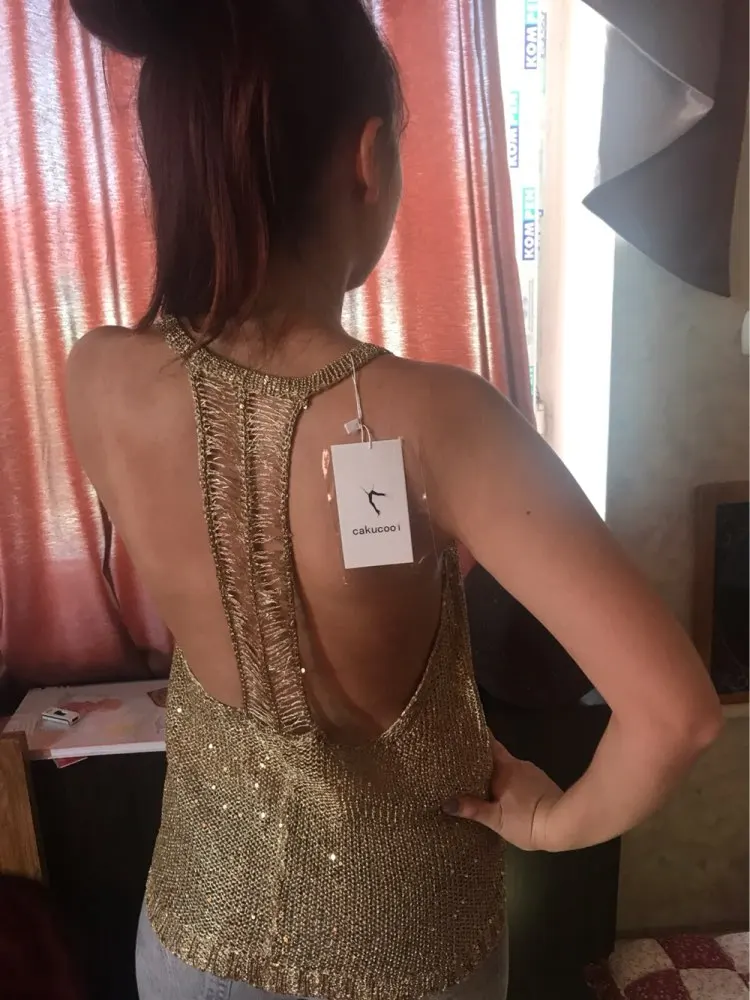 Женский трикотажный топ летний ажурный с блестками 2019 женские майки топы |