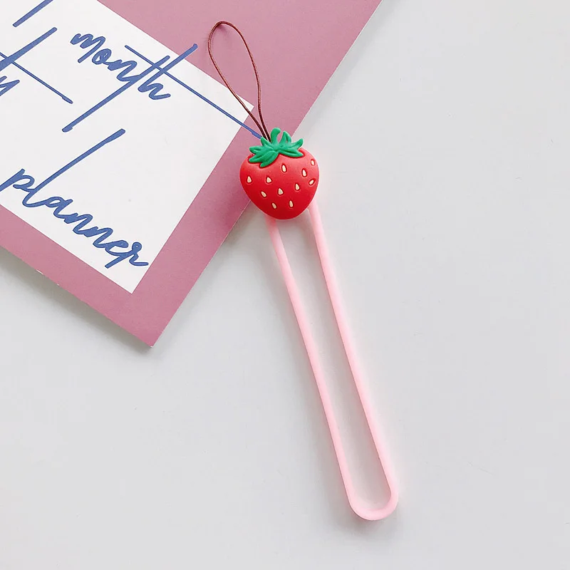 Strawberry ( Short ) Милый фруктовый Мобильный телефон ремни веревка мультфильм ремень лента для беджей Шарм ремешок для телефона чехол длинный веревка Лариат для именной карты - Цвет: Strawberry ( Short )