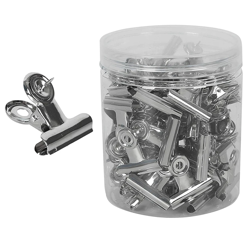

50 Pack Push Pins Clips Heavy Duty Clips with Pins Pushpins Tacks Thumbtacks for Cork Boards Bulletin (Silver)