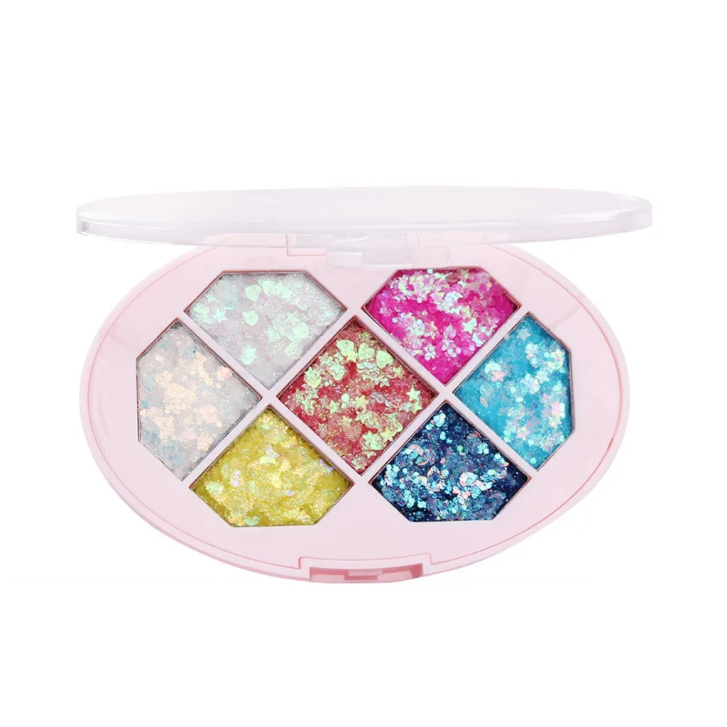 7 Color Ladies Glitter Sequin Gel Cream Eye Shadow Nail Art Body Face Makeup Beauty Gift Eyeshadow Palette |