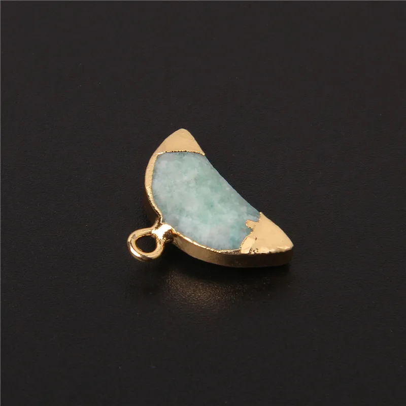 Натуральные камни в форме полумесяца подвеска рога лазурит малахит кварц