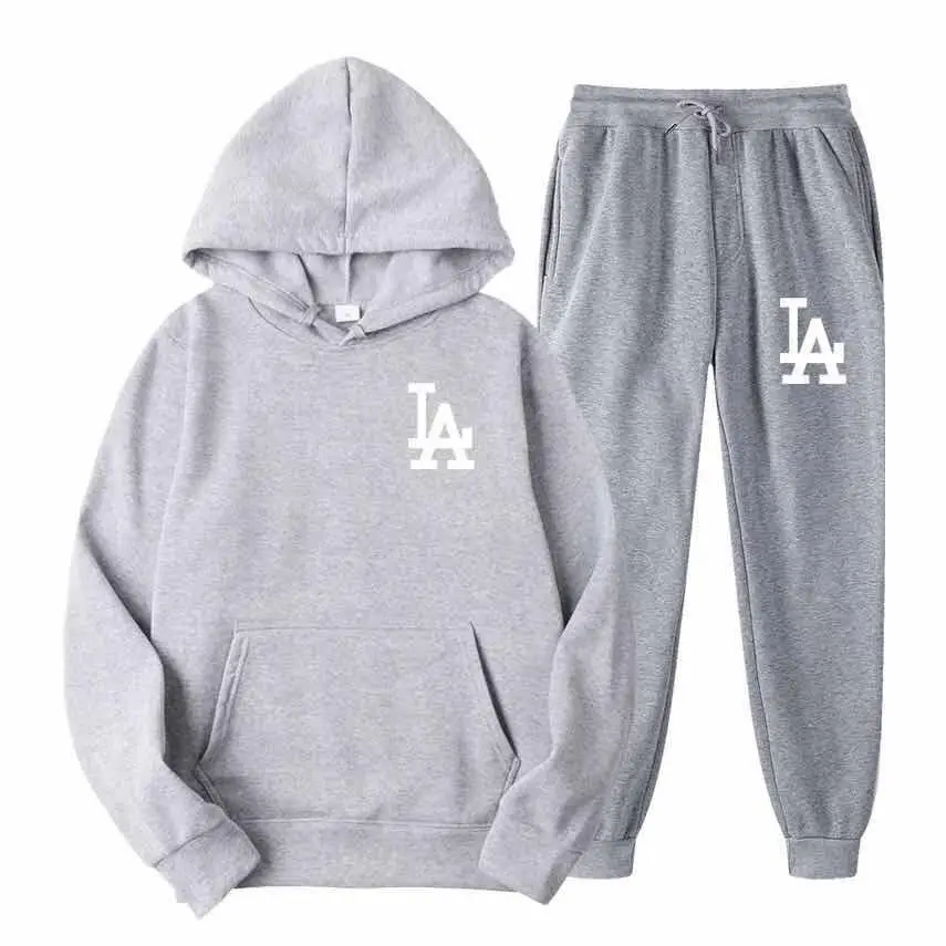 

Fashion Brand Men Sets Tracksuit Autumn New Men's Hoodies + Sweatpants Two Piece Suit Hooded Casual Sets Male Clothes 2021